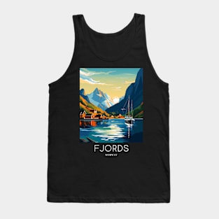 A Pop Art Travel Print of the Fjords - Norway Tank Top